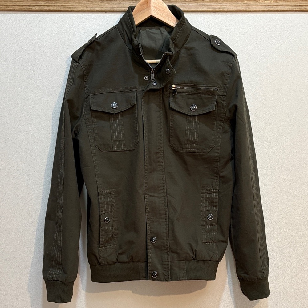 Men's Olive Green Jacket - Picture 1 of 17